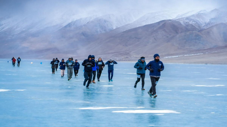 Frozen Pangong Lake
